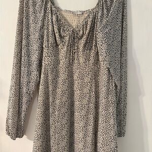 AE Black and Cream Corset Long Sleeve Mini Dress